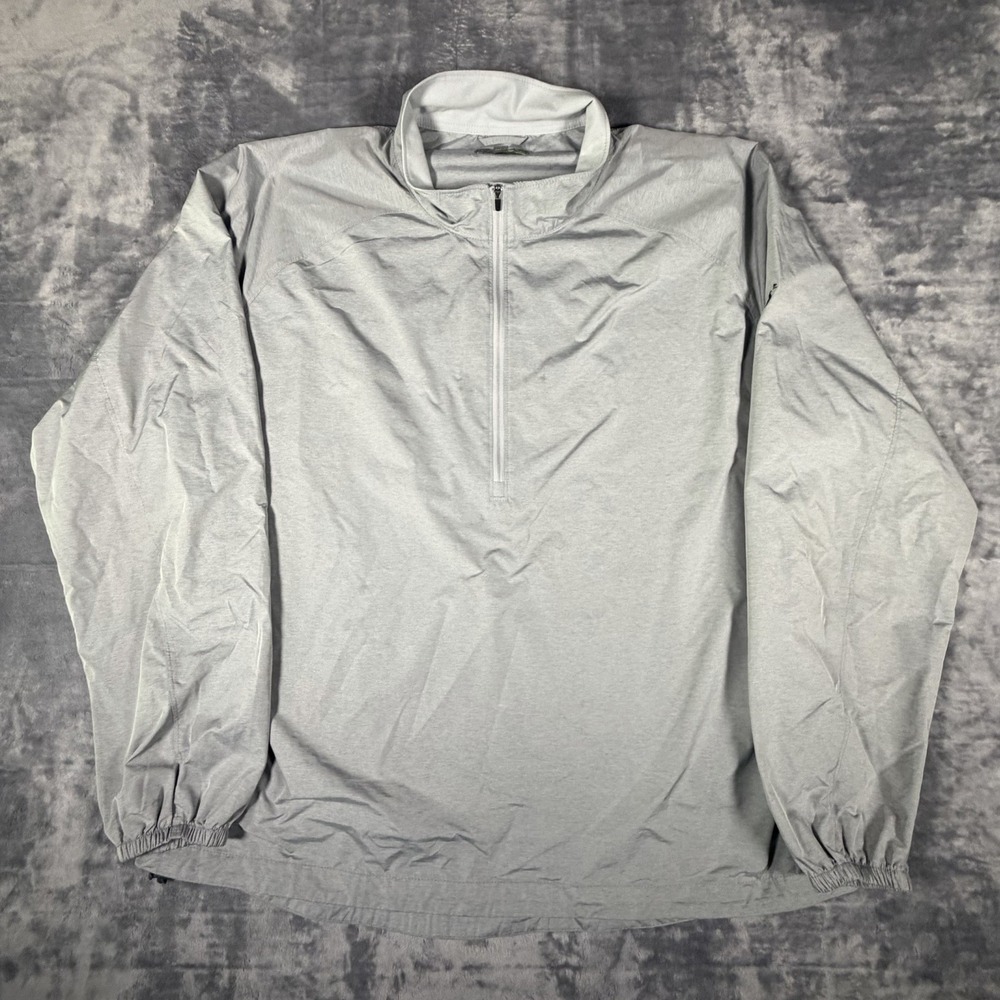 Peter Millar Crown Sport Geneva Jacket Men 2XL Gray 1/4 Zip Packable Golf Preppy